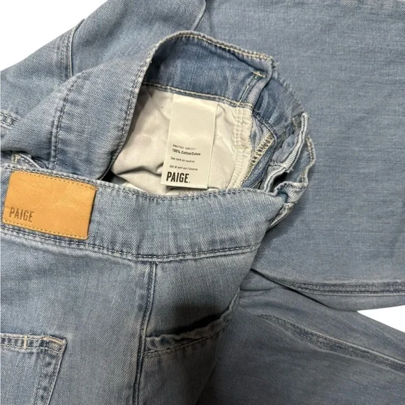 PAIGE The High-Rise Relax Crop Wide-Leg Jeans Women's Blue Jeans Size 27 - Picture 6 of 8